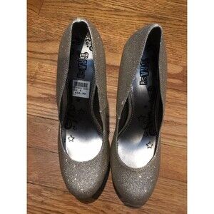 BRASH WOMENS GOLD GLITTER HIGH HEELS SIZE 8